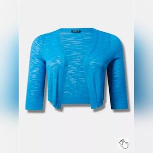 Torrid 3/4 Sleeve Cropped Shrug